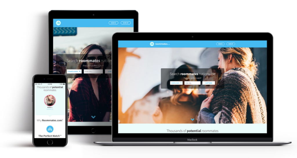 Custom website design for Roommates.com by SPARK